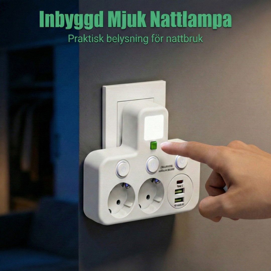 PlugWise™ – Smart Grenuttag med USB Laddningshub