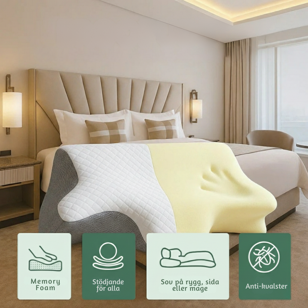 CloudCerv™ – Ergonomisk Memory Foam Kudde med Stöd