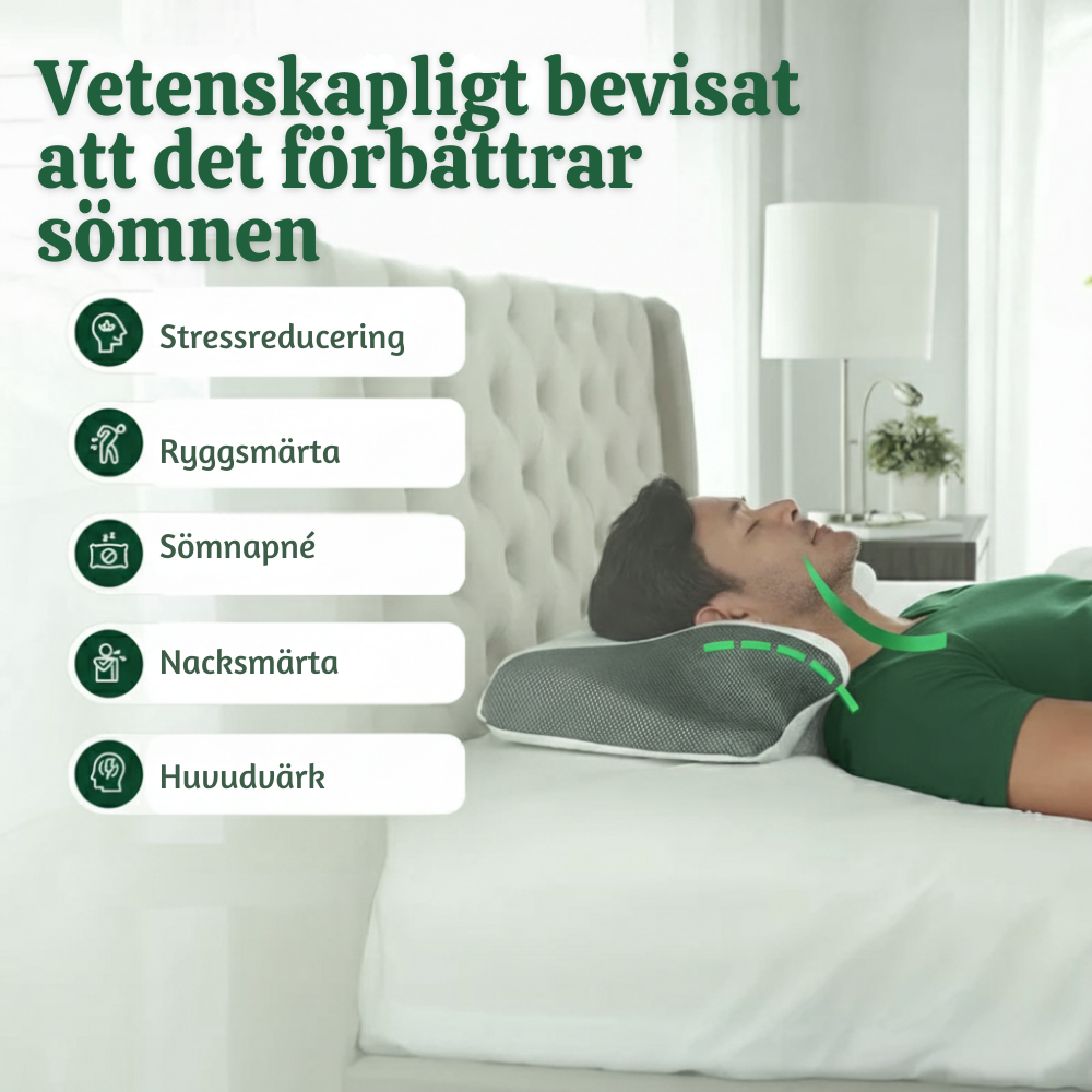 CloudCerv™ – Ergonomisk Memory Foam Kudde med Stöd