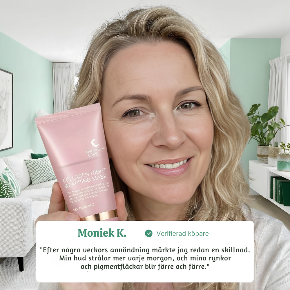 LunéaSkin™ – Återfuktande Bio-Kollagen Inpackande Nattmask Set