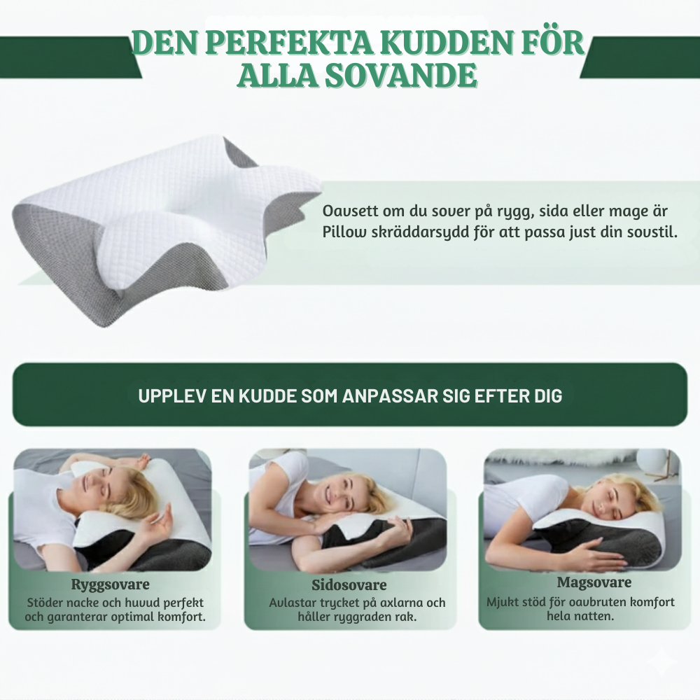 CloudCerv™ – Ergonomisk Memory Foam Kudde med Stöd
