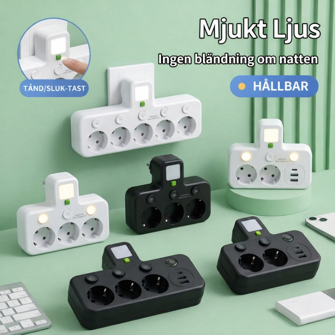PlugWise™ – Smart Grenuttag med USB Laddningshub