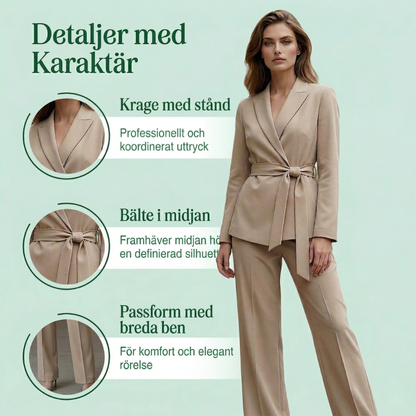 Celeste™ – Elegant Set Med Kavaj Och Byxor Med Vida Ben För Damer