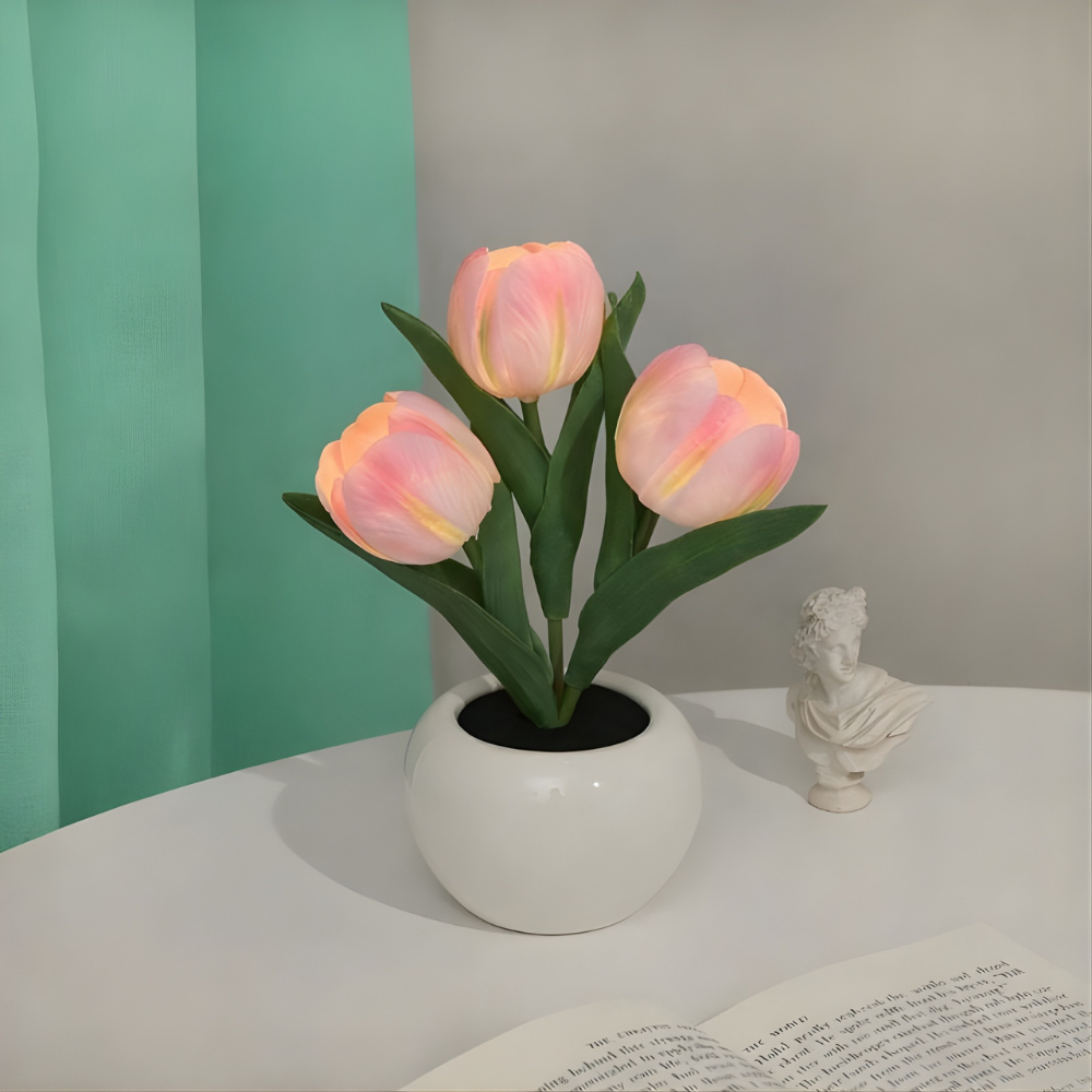 FloraLume™ – Romantisk Tulpan LED Nattlampa