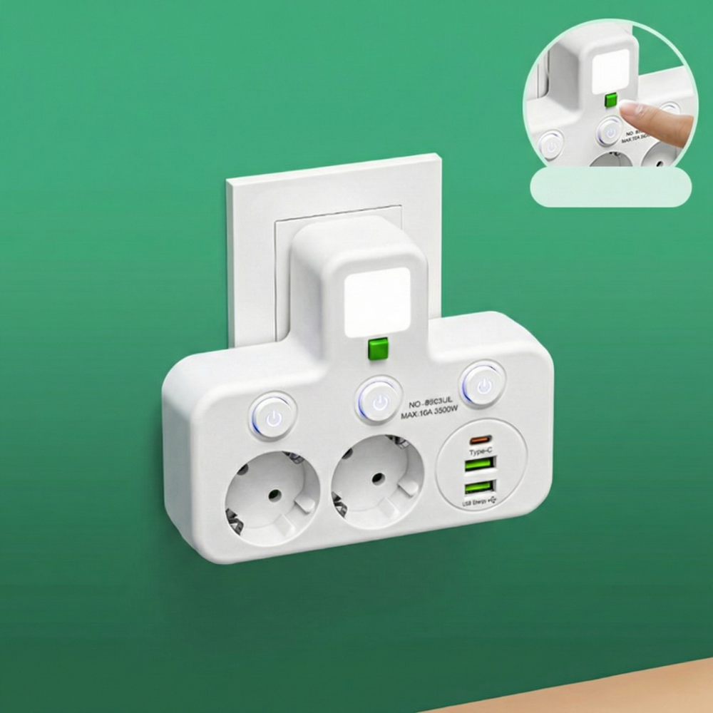 PlugWise™ – Smart Grenuttag med USB Laddningshub