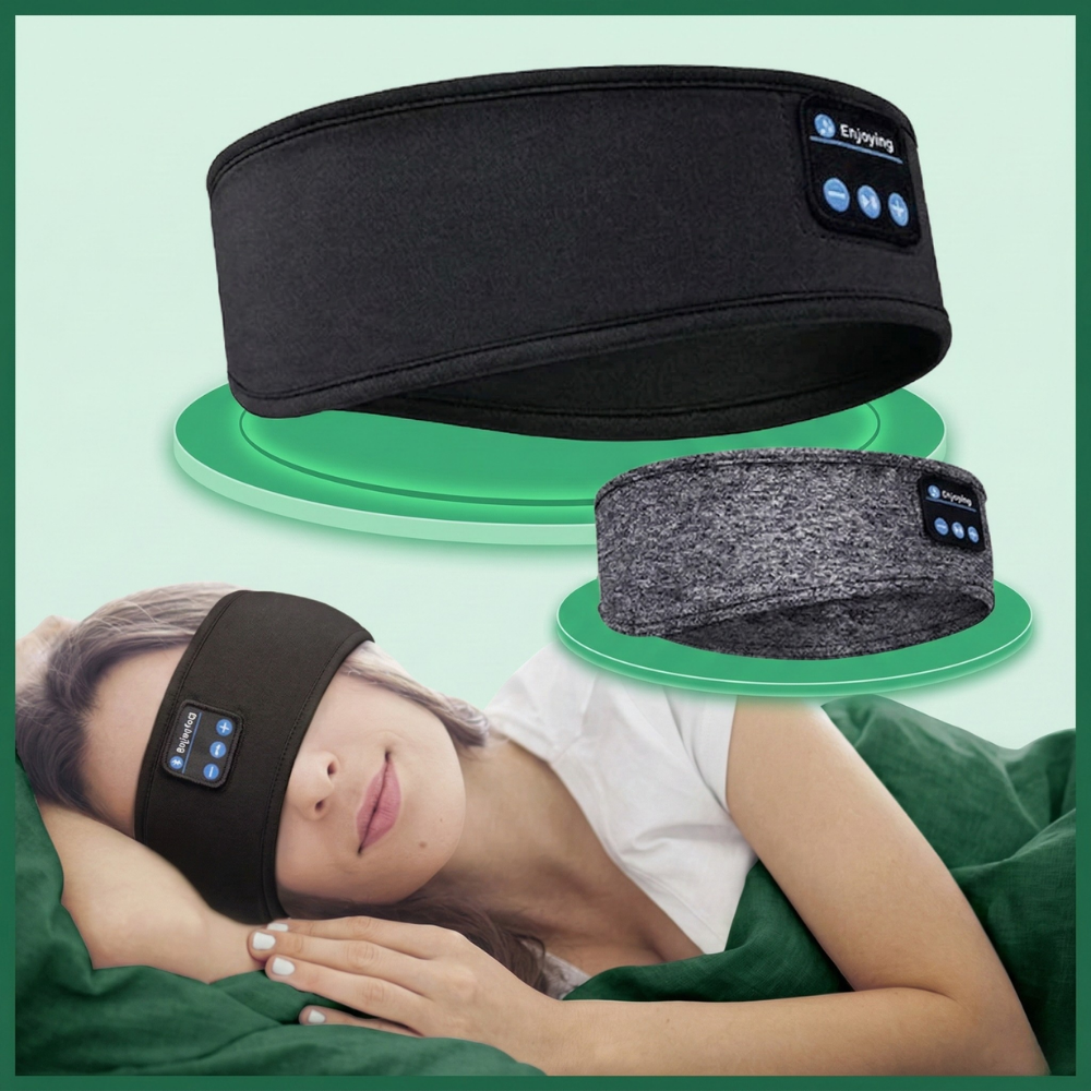 QuietRest™ – Trådlös Brusreducerande Sovmask Headband