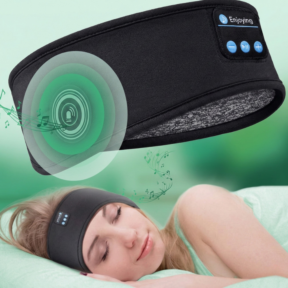 QuietRest™ – Trådlös Brusreducerande Sovmask Headband