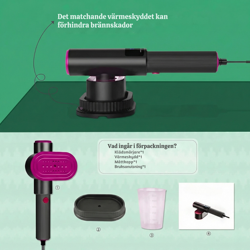 SteamPro™ – Handhållen 2-i-1 Bärbar Klädångare