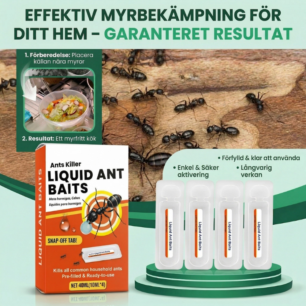 AntLure™ – Långvarigt Kit För Bekämpning Av Myror Med Flytande Bete