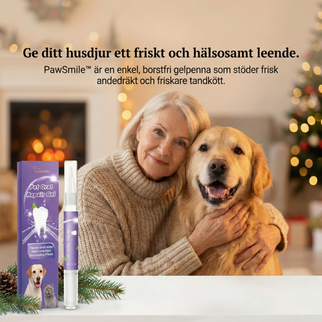 PawSmile™ – Skonsam Tandåterställande & Andefräschar Gelpenna för Husdjur