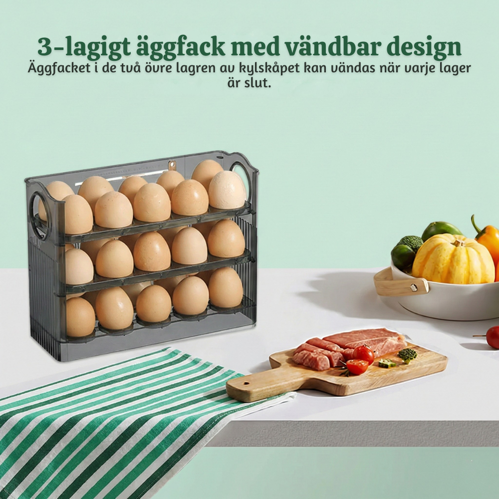 FreshNest™ – Flerskikts Självdispenserande Äggförvarings Organizer