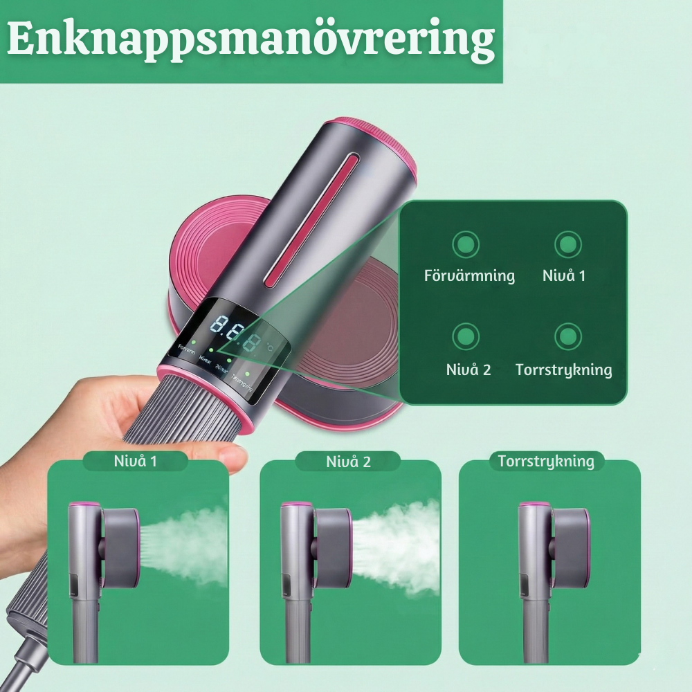 SteamPro™ – Handhållen 2-i-1 Bärbar Klädångare