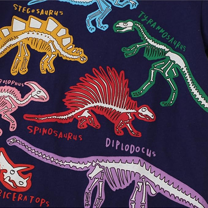 DinoGlow™ – Barn T-Shirt med Självlysande Dinosaurie