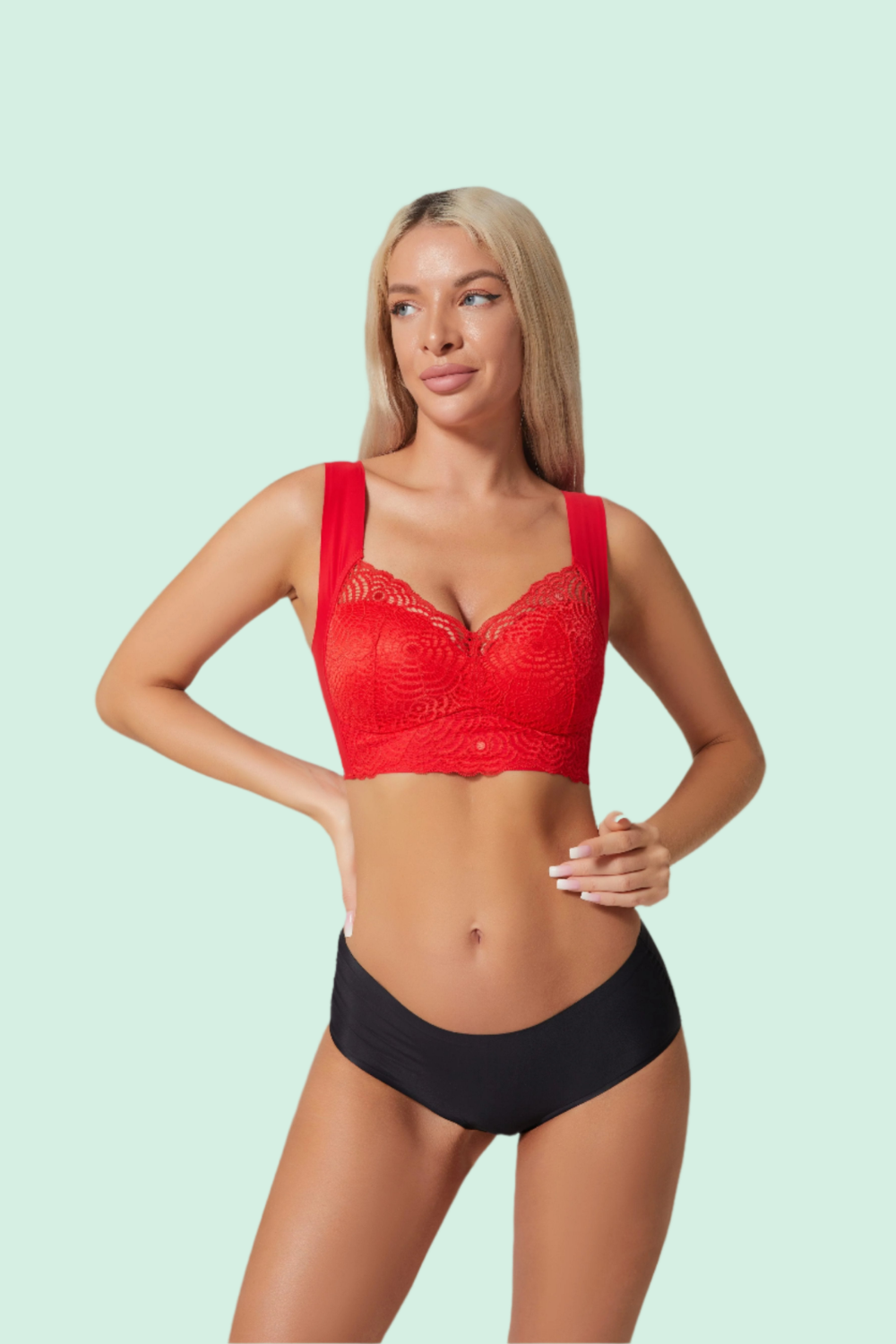 Selene™ – Sömlös Spets Push-Up BH med Stöd