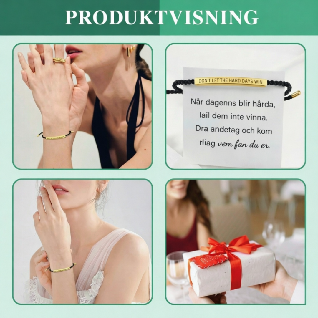 EchoLine™ – Flätat Inspirerande Armband i Rostfritt Stål