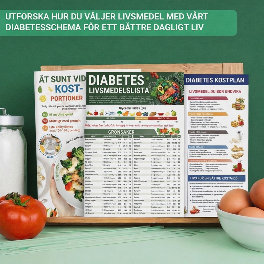 NutriGlance™ – Hälsosam Diabetes Måltidsplanerare & Näringsguide Schema