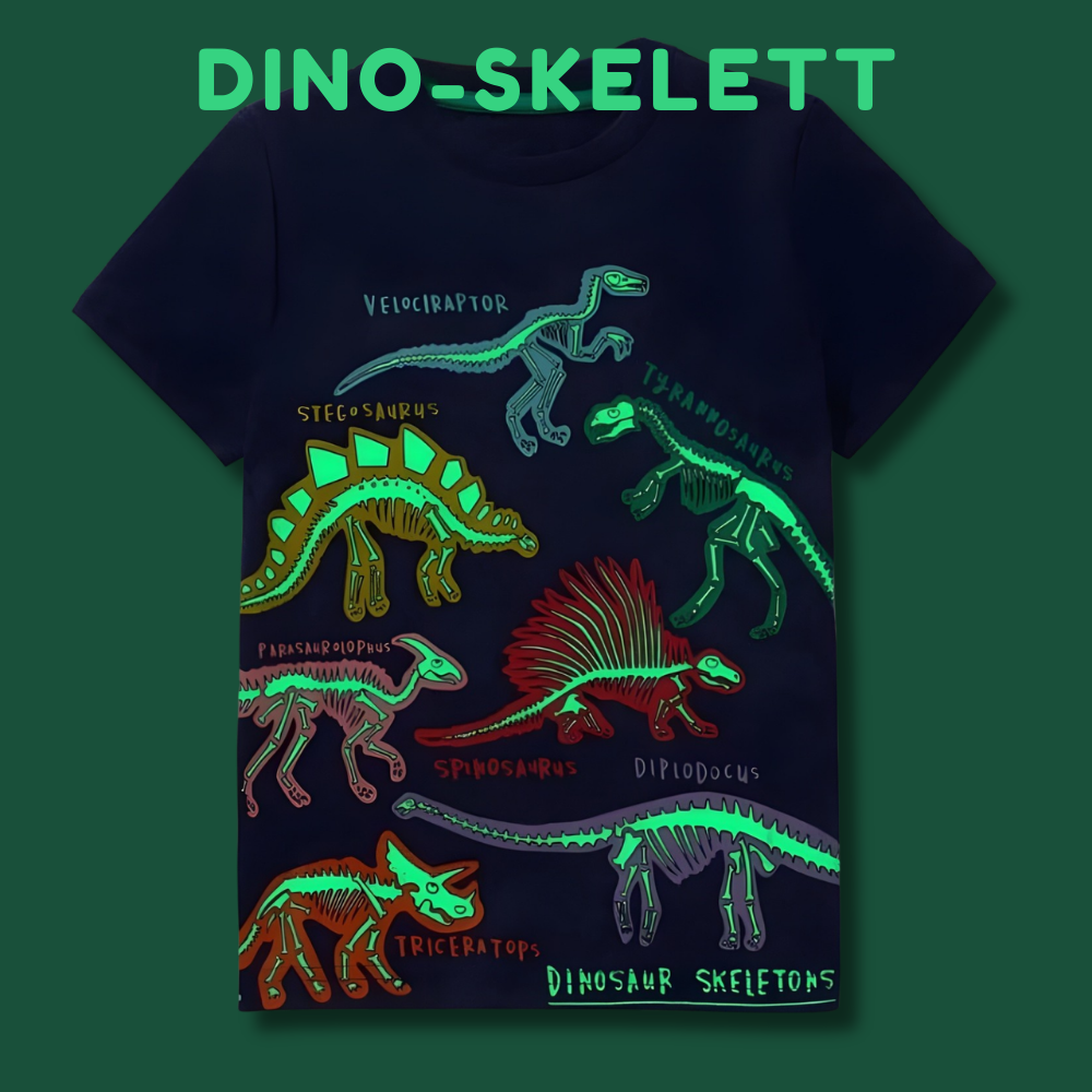 DinoGlow™ – Barn T-Shirt med Självlysande Dinosaurie