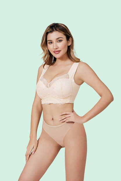 Selene™ – Sömlös Spets Push-Up BH med Stöd