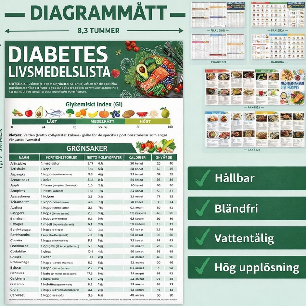 NutriGlance™ – Hälsosam Diabetes Måltidsplanerare & Näringsguide Schema