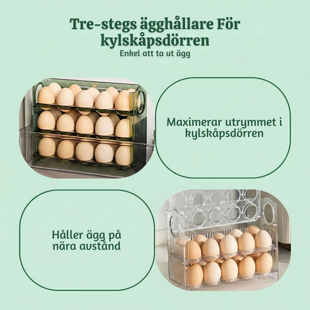 FreshNest™ – Flerskikts Självdispenserande Äggförvarings Organizer