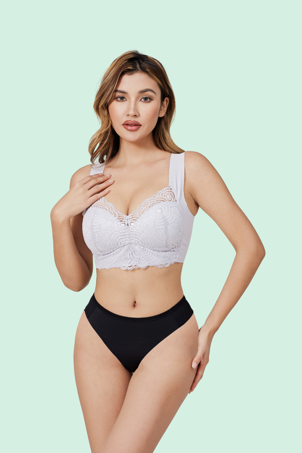 Selene™ – Sömlös Spets Push-Up BH med Stöd