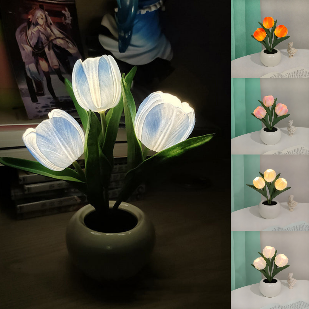 FloraLume™ – Romantisk Tulpan LED Nattlampa