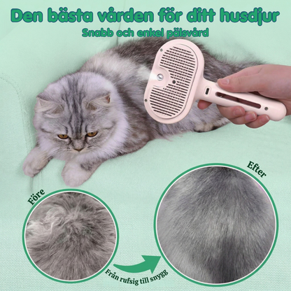 SteamFur™ – Kylande Pälsvårdsborste med Mist för Husdjur