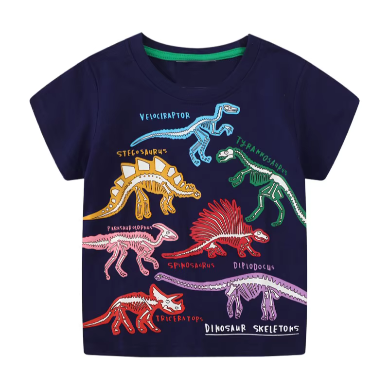DinoGlow™ – Barn T-Shirt med Självlysande Dinosaurie
