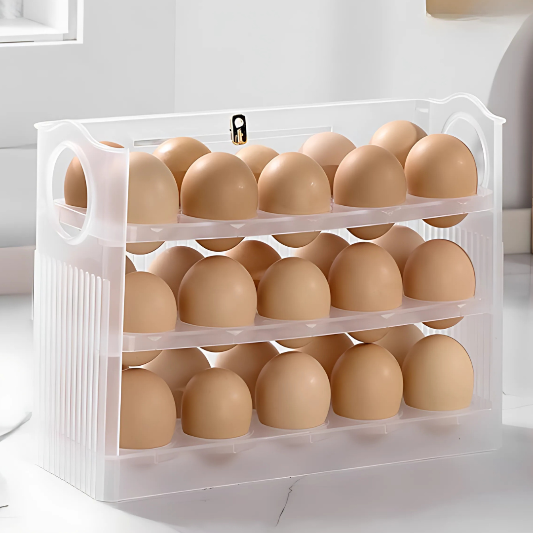 FreshNest™ – Flerskikts Självdispenserande Äggförvarings Organizer