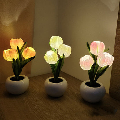 FloraLume™ – Romantisk Tulpan LED Nattlampa