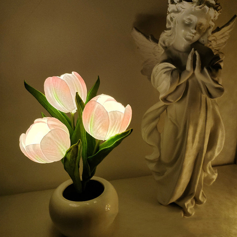 FloraLume™ – Romantisk Tulpan LED Nattlampa