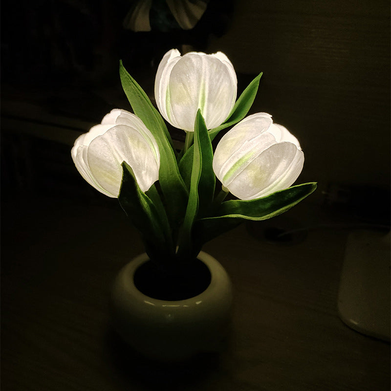 FloraLume™ – Romantisk Tulpan LED Nattlampa