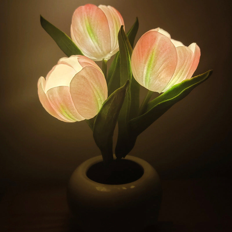 FloraLume™ – Romantisk Tulpan LED Nattlampa