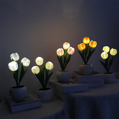 FloraLume™ – Romantisk Tulpan LED Nattlampa